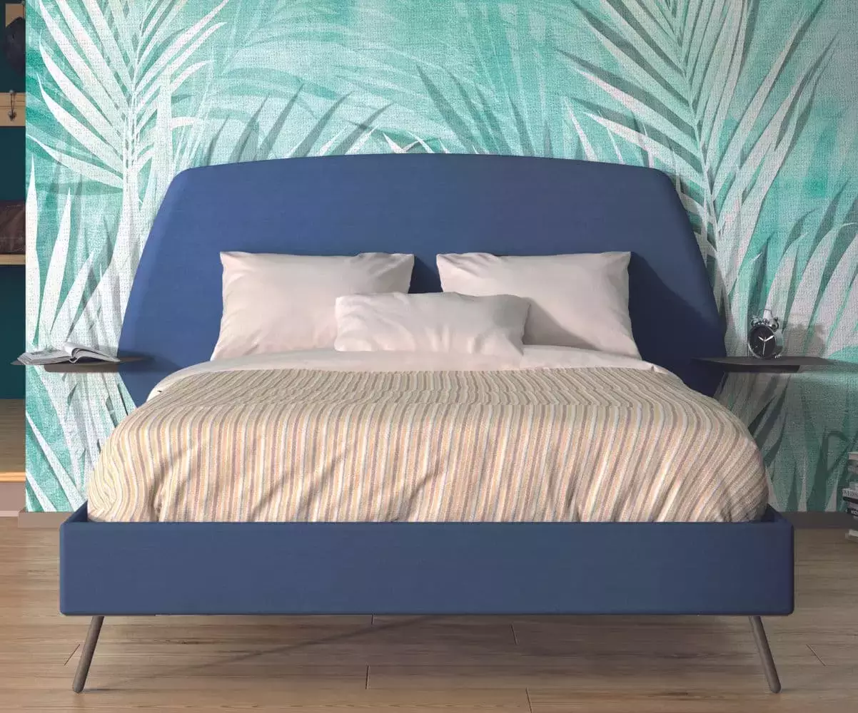 Tête de lit en tissu bleu marine Tête de lit en tissu bleu marine