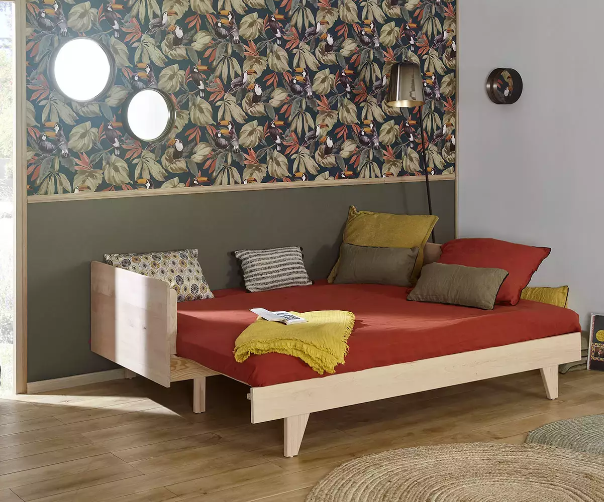 Lit peigne en bois massif avec 2 couchages Lit peigne en bois massif avec 2 couchages