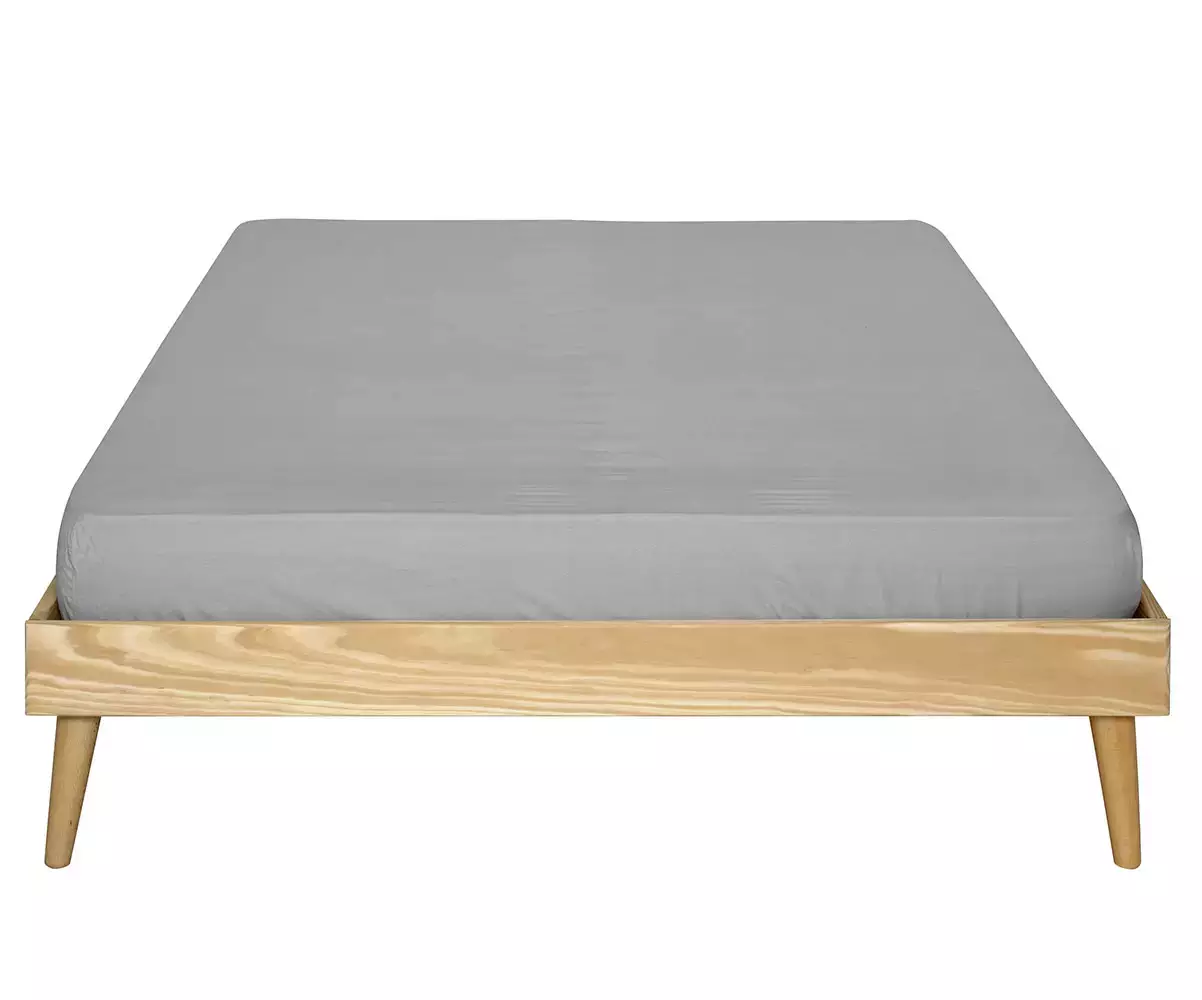 Lit 2 places en bois naturel Lit 2 places en bois naturel