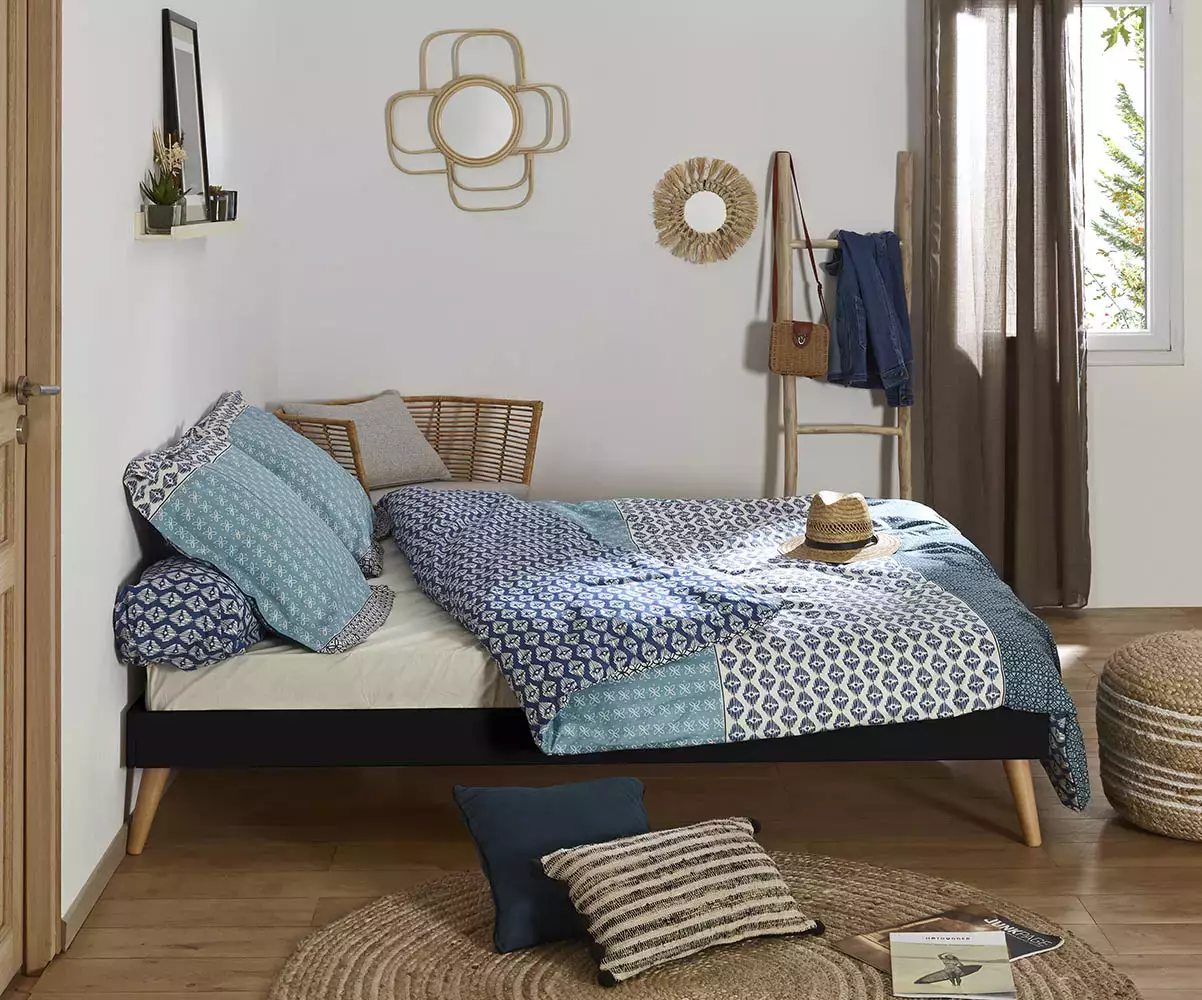 Lit double couchage Euphor noir Lit double couchage Euphor noir