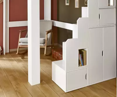 Module de rangement blanc avec rangement pour 140 cm