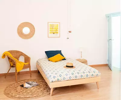 Lit Euphor avec sommier et matelas brut