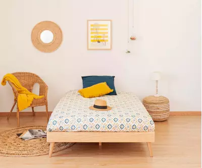 Couchage complet en bois massif brut
