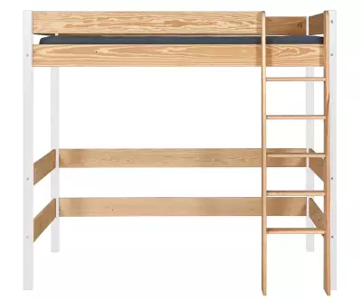 Lit mezzanine Douglas bois et blanc en pin massif