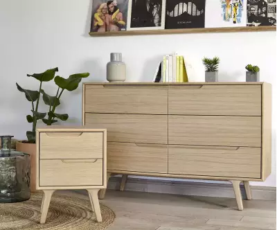 Ensemble table de chevet et commode Pallas