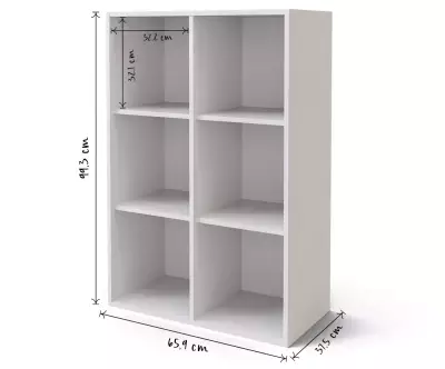 Dimensions Casier Caldéra 6 cases de rangement