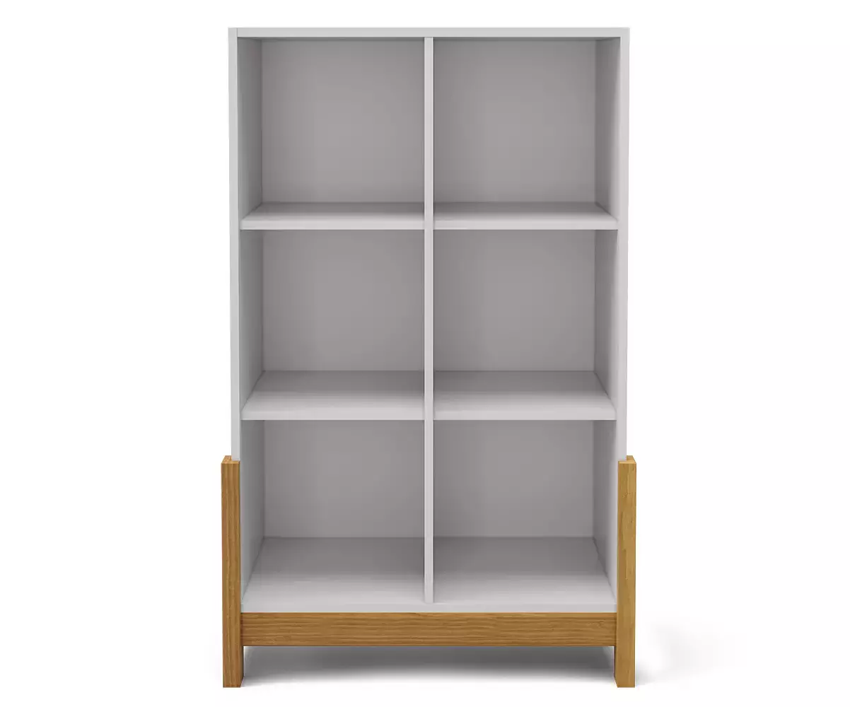 Cube de rangement 6 cases verticales en bois et blanc Cube de rangement 6 cases verticales en bois et blanc