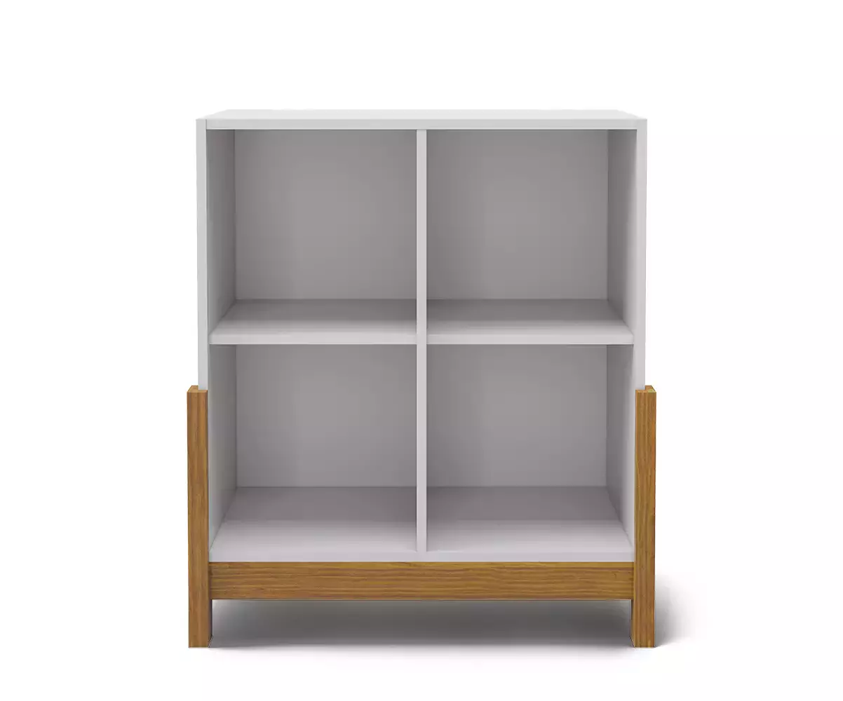 Cube de rangement 4 cases en bois et blanc Cube de rangement 4 cases en bois et blanc