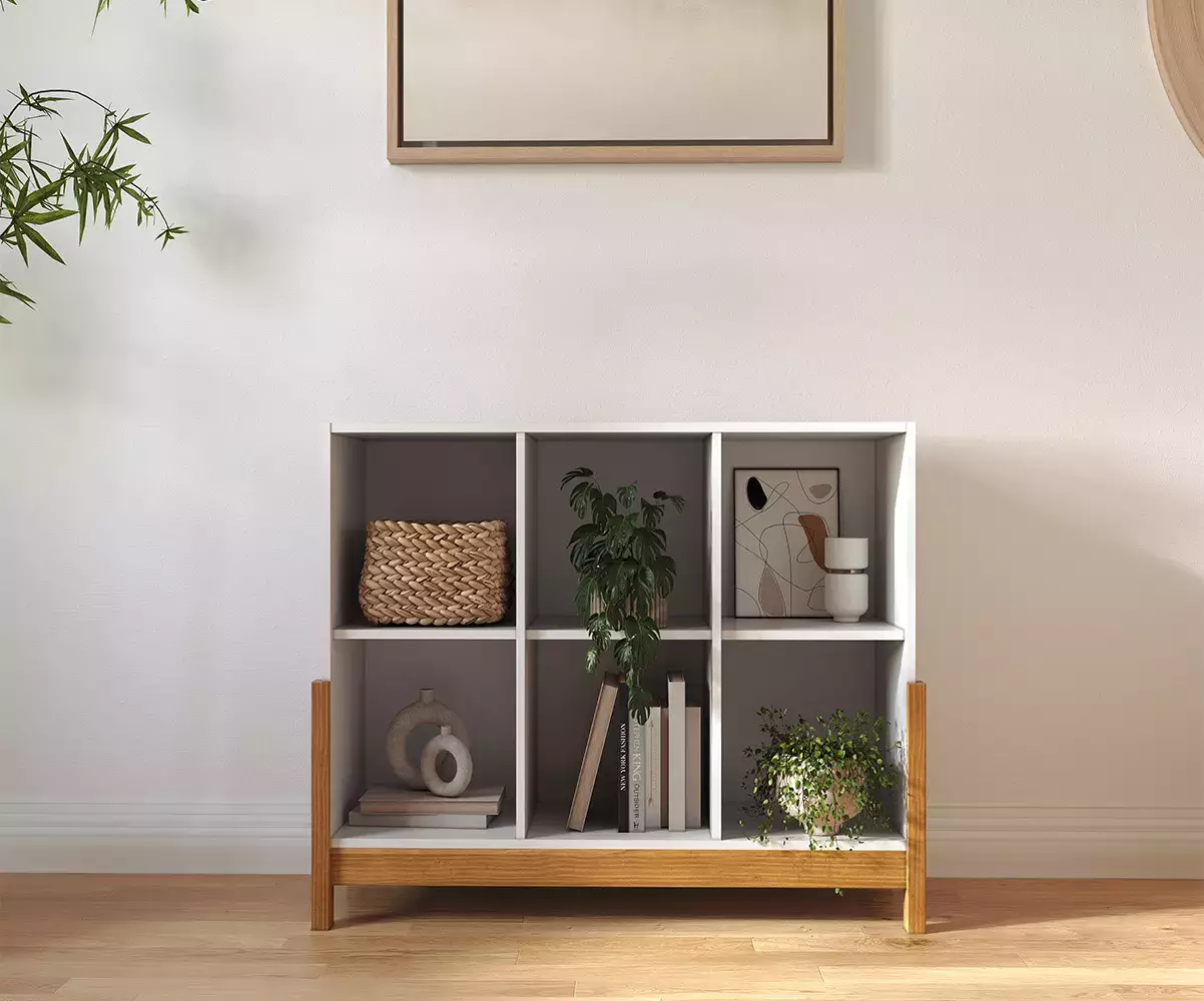 Cube de rangement 6 cases avec pieds Cube de rangement 6 cases avec pieds