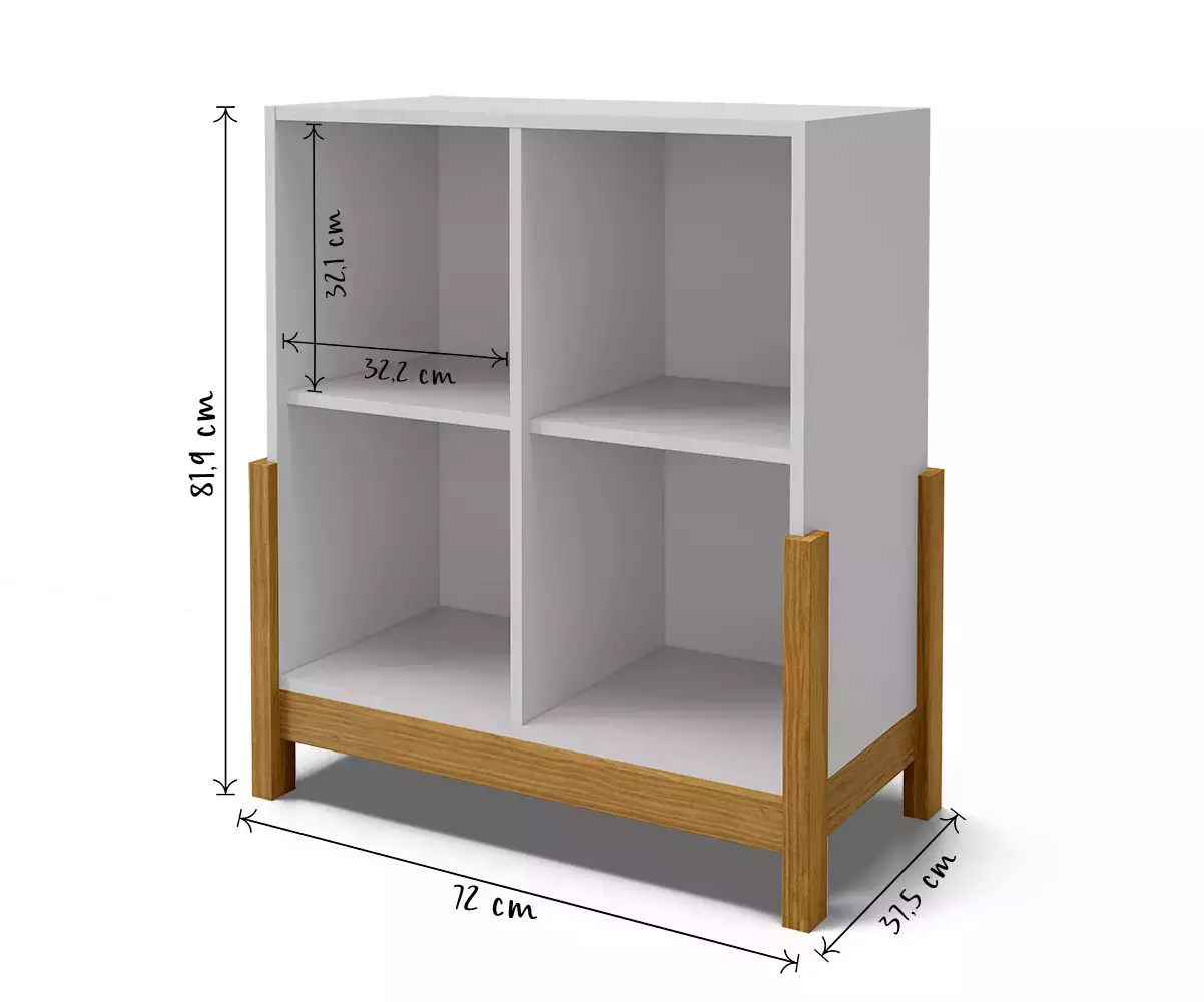 Dimensions du cube de rangement 4 cases Dimensions du cube de rangement 4 cases