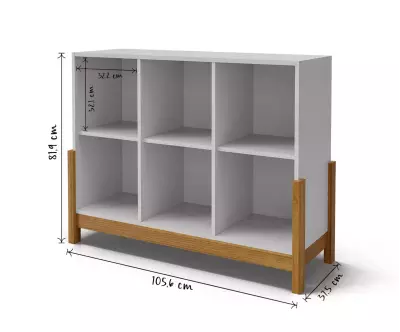 Dimensions du cube de rangement 6 cases