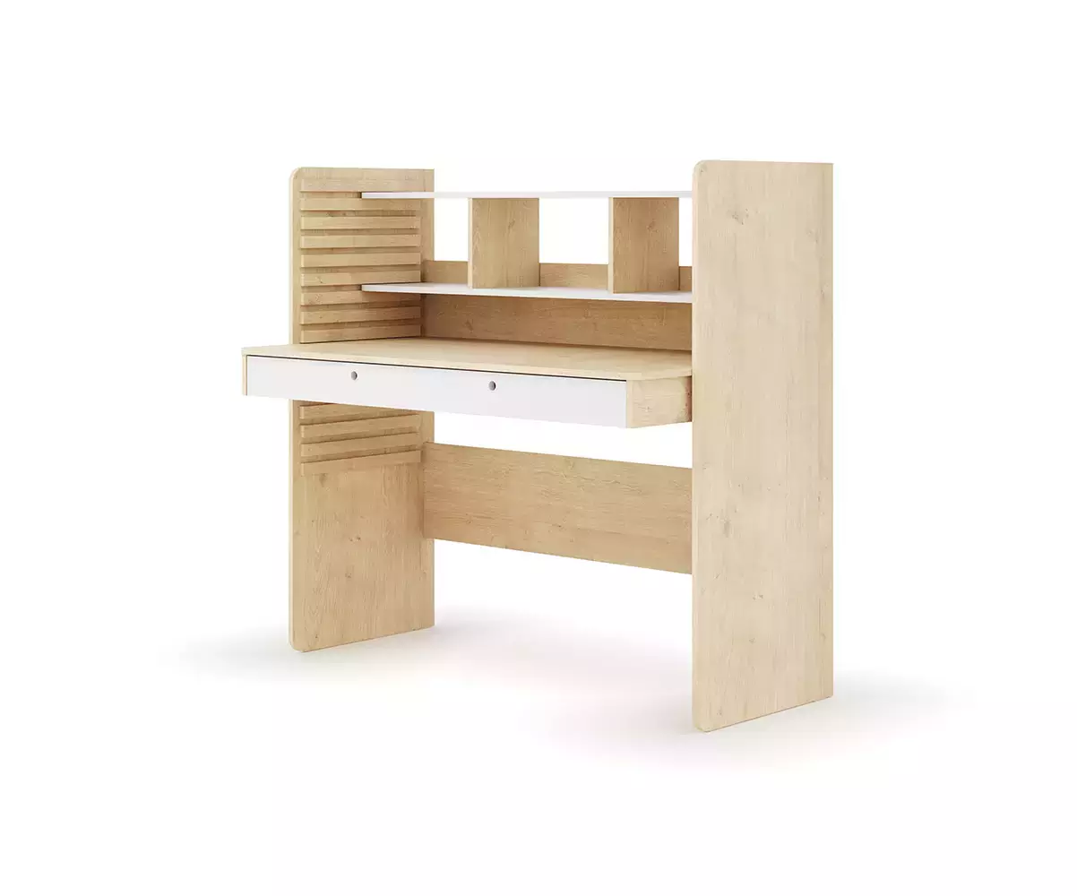 Bureau Duncan en bois et blanc Bureau Duncan en bois et blanc