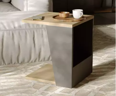 Table d'appoint Albi chêne et noir