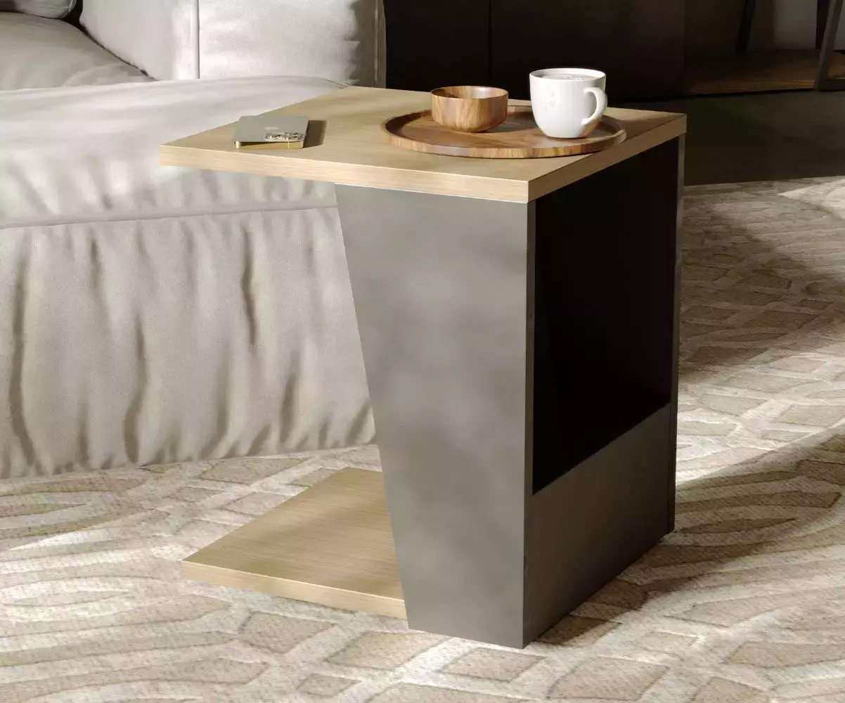 Table d'appoint Albi chêne et noir Table d'appoint Albi chêne et noir