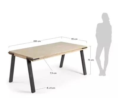 Dimensions table à manger industrielle Jaro