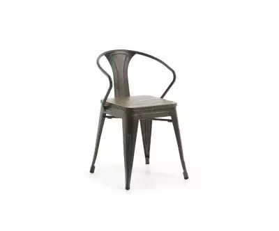 chaise en acier et bambou méta