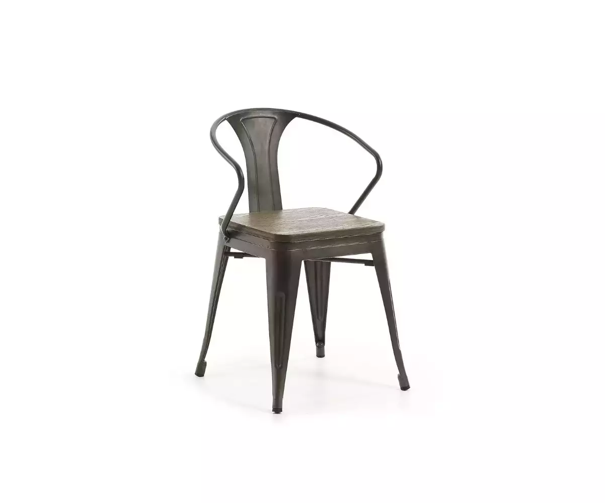 chaise en acier et bambou méta chaise en acier et bambou méta