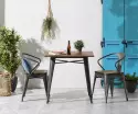 Chaise en acier et bois Méta