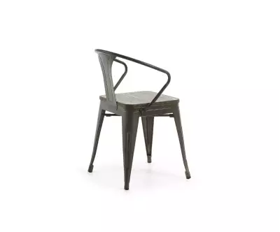chaise industrielle en acier méta