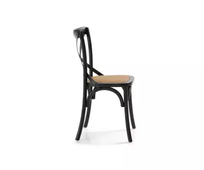chaise bistrot en bois avec dossier croix wood noir