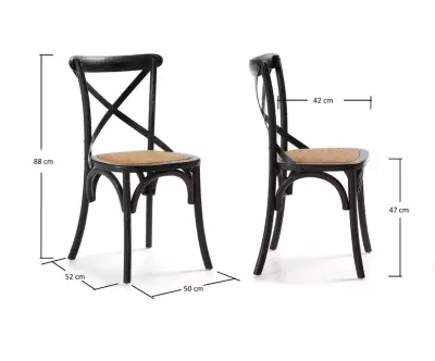 dimensions chaise bistrot en bois wood noir