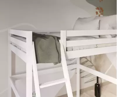 Lit mezzanine Ted deux couchages blanc
