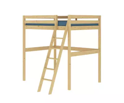 Lit mezzanine Ted en bois massif