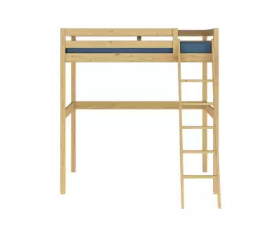 Lit deux couchages mezzanine bois