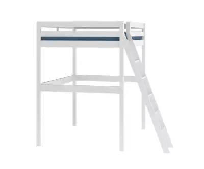 Lit mezzanine blanc 140 avec matelas