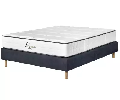 Sommier tapissier Senesi avec matelas en option bleu