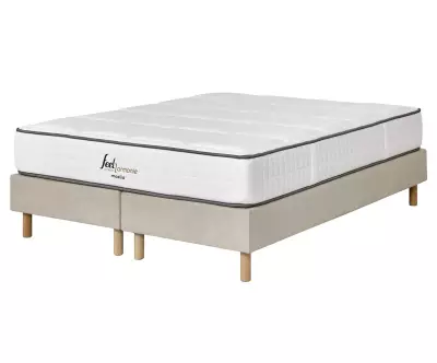 Lot de 2 sommiers tapissiers avec un matelas double