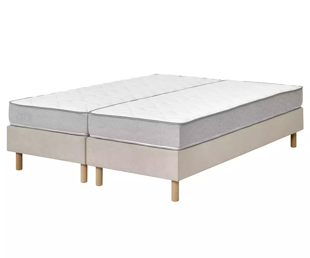 Lot de 2 sommiers tapissiers avec 2 matelas 1 place Lot de 2 sommiers tapissiers avec 2 matelas 1 place