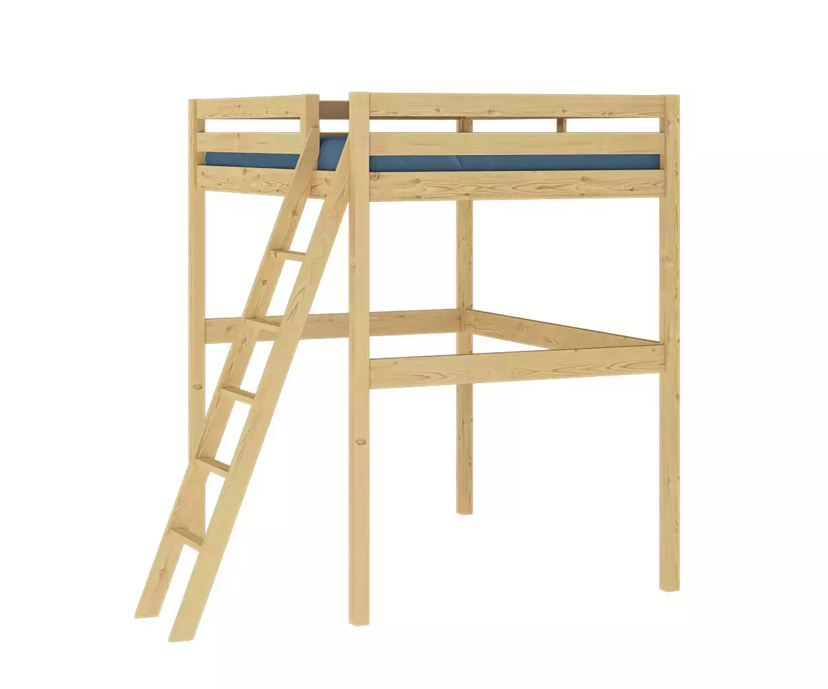 Lit mezzanine bois 140 avec matelas Lit mezzanine bois 140 avec matelas