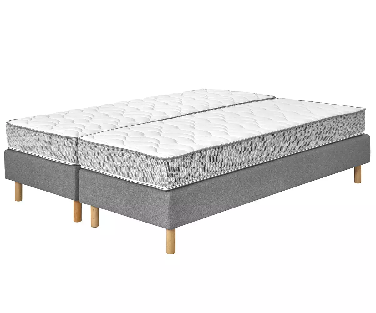 Ensemble de 2 sommiers tapissiers Senesi gris Ensemble de 2 sommiers tapissiers Senesi gris