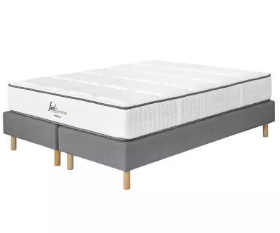 Sommiers tapissiers avec matelas double bleu