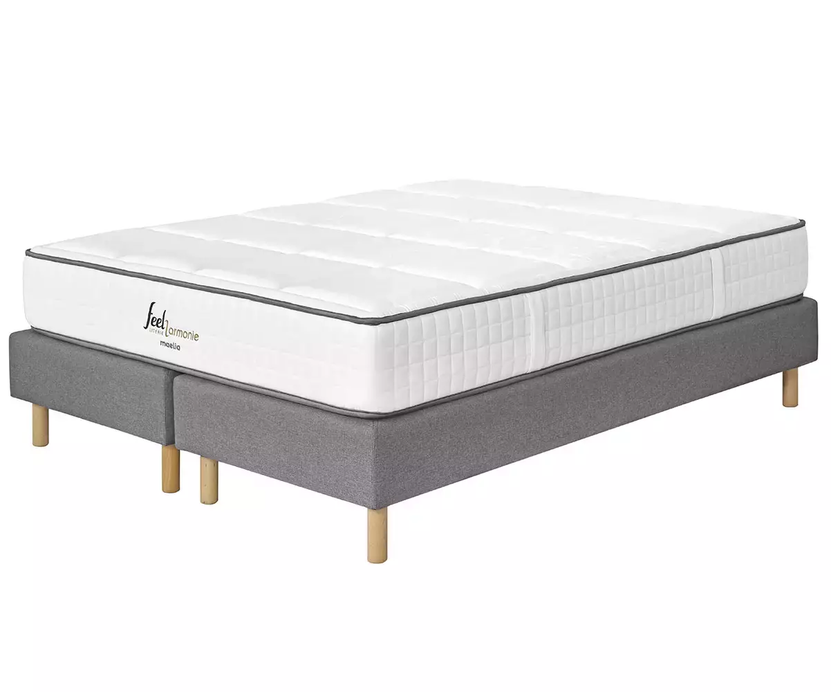 Sommiers tapissiers avec matelas double bleu Sommiers tapissiers avec matelas double bleu
