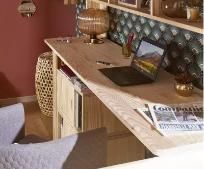 Bureau Milos de couleur bois naturel