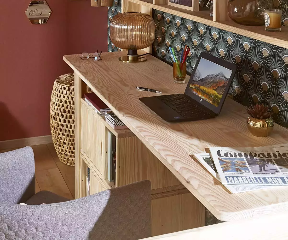 Bureau Milos de couleur bois naturel Bureau Milos de couleur bois naturel