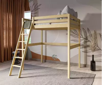 Lit mezzanine Ted bois avec matelas