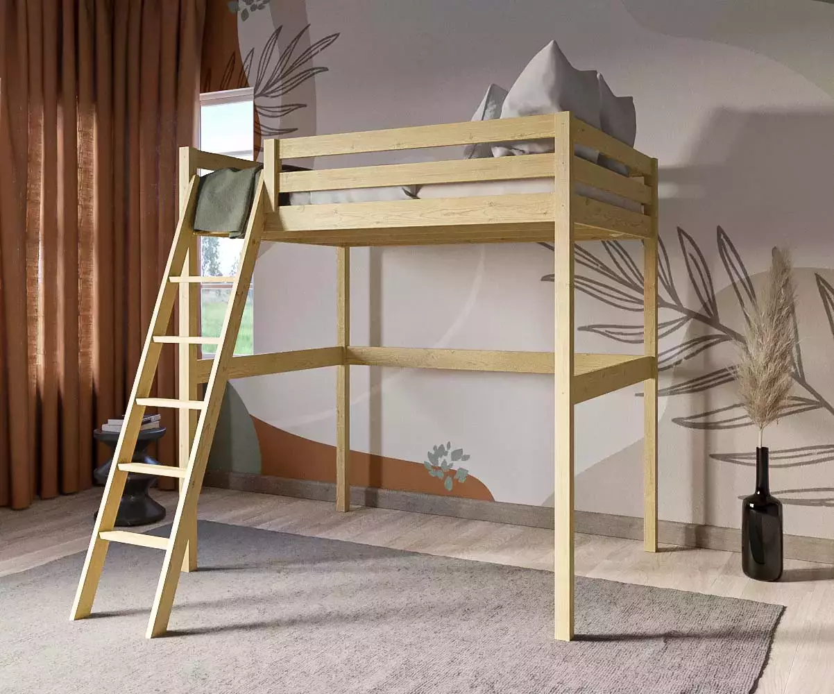 Lit mezzanine Ted bois avec matelas Lit mezzanine Ted bois avec matelas