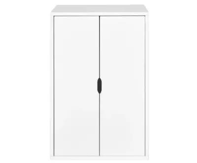 Armoire 2 portes Milos blanche en pin massif