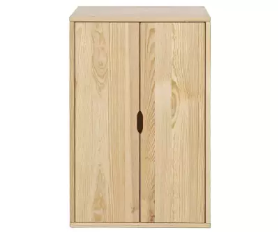 Armoire 2 portes Milos bois naturel en pin massif