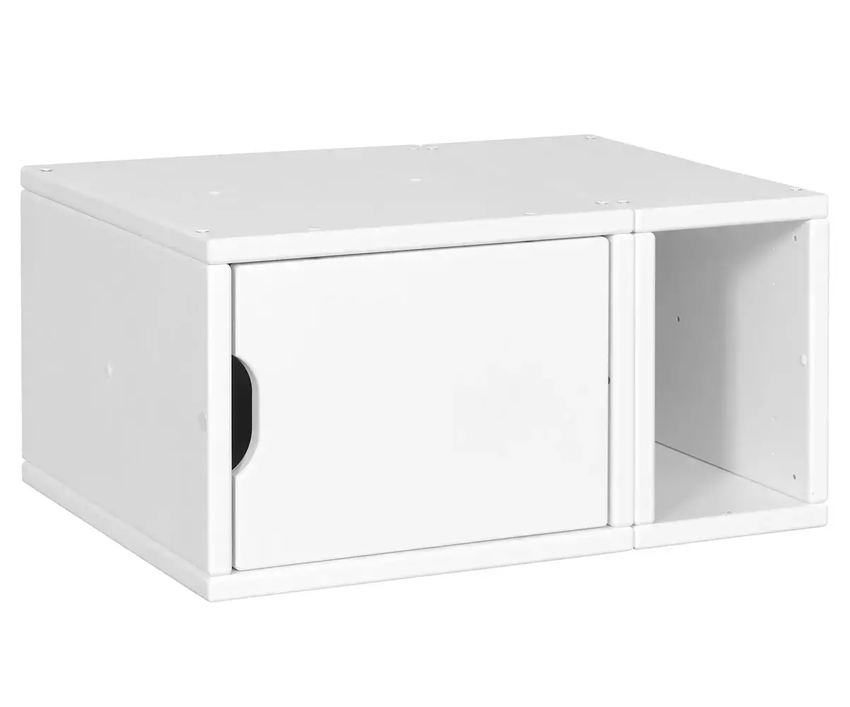 Rangement 1 porte avec niche Milos blanc pour lit mezzanine Rangement 1 porte avec niche Milos blanc pour lit mezzanine