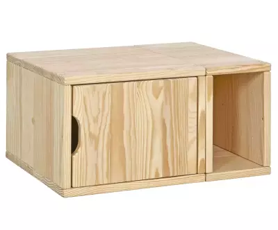 Rangement 1 porte avec niche Milos bois pour lit mezzanine