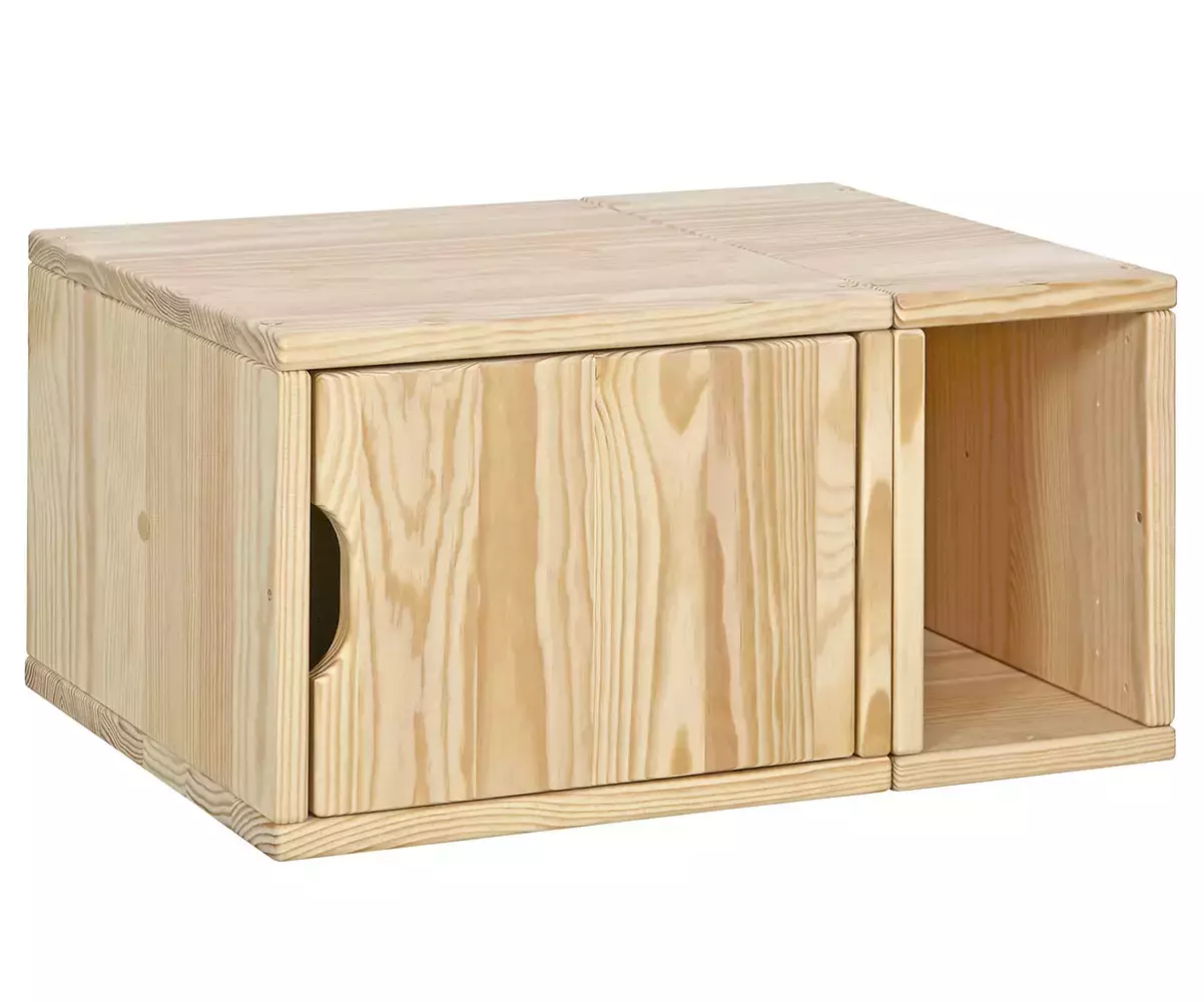 Rangement 1 porte avec niche Milos bois pour lit mezzanine Rangement 1 porte avec niche Milos bois pour lit mezzanine