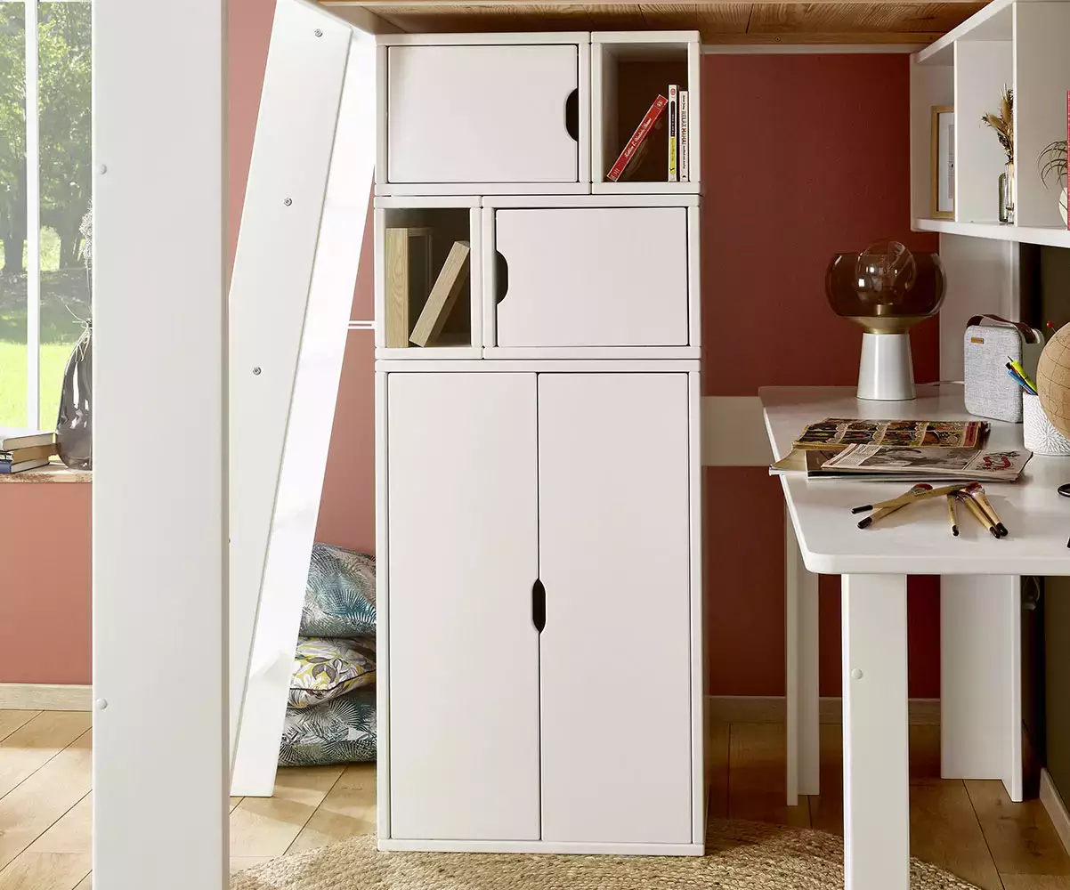 Armoire avec rangements Milo blanche Armoire avec rangements Milo blanche