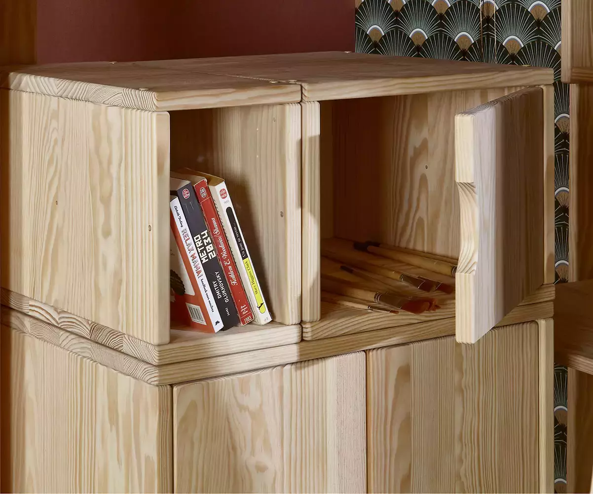 Niche avec caisson avec porte Milos en bois massif Niche avec caisson avec porte Milos en bois massif