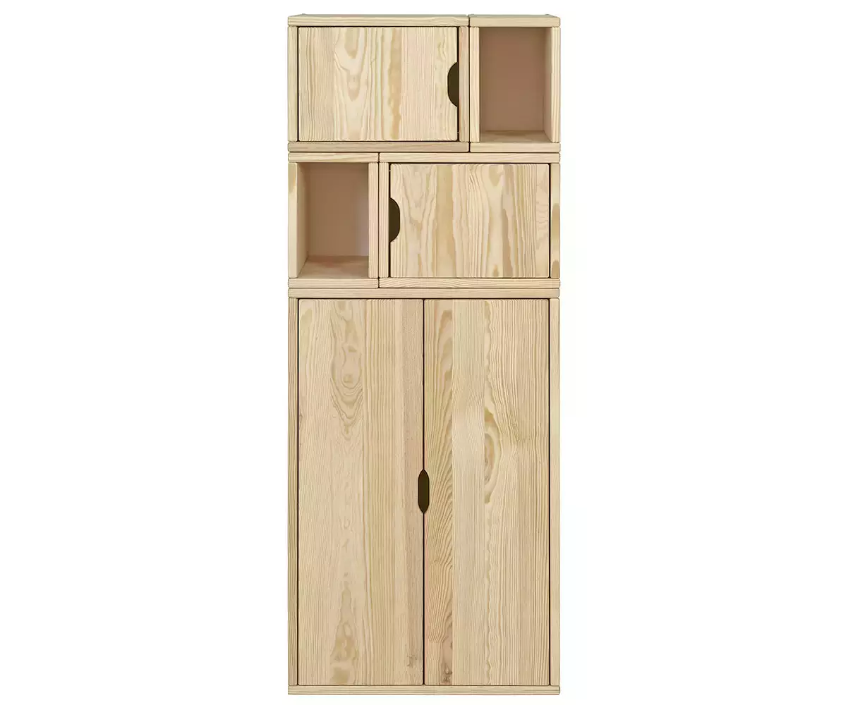 Armoire avec rangements bois naturel Milos Armoire avec rangements bois naturel Milos