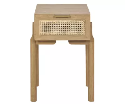 Chevet en bois et cannage
