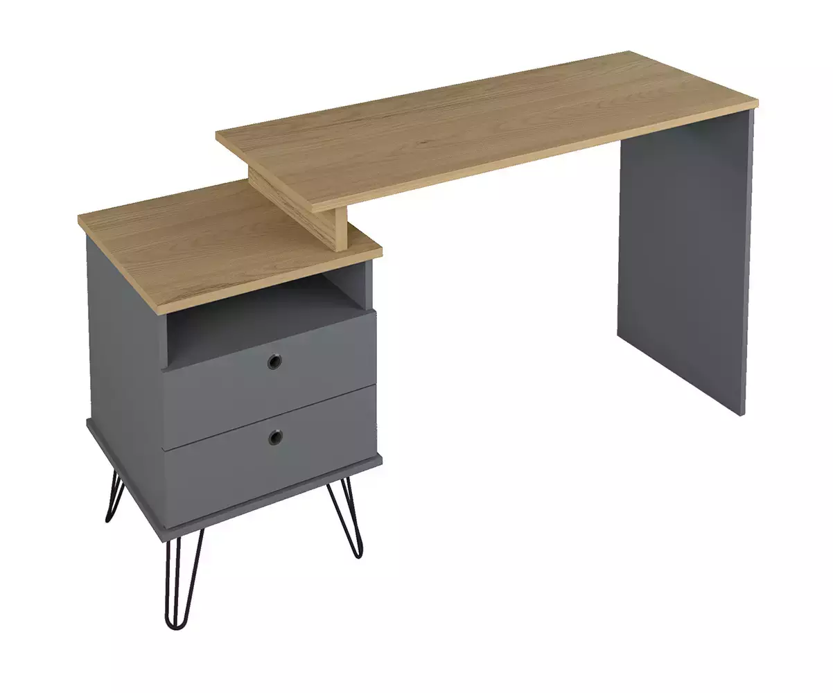 Bureau Darrel gris et bois Bureau Darrel gris et bois